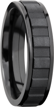 Zirconium 6mm flat band with spinning center